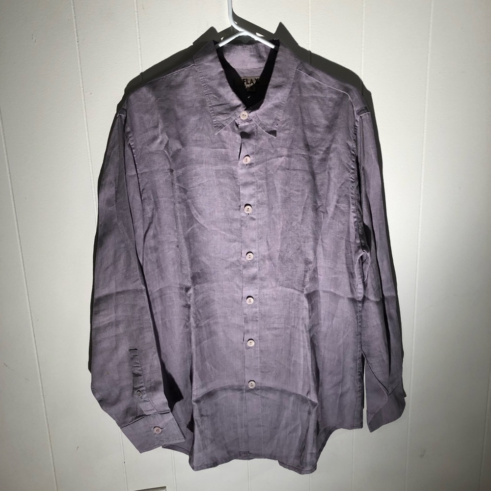 Flax Lavender Button-Up Shirt Unisex Small